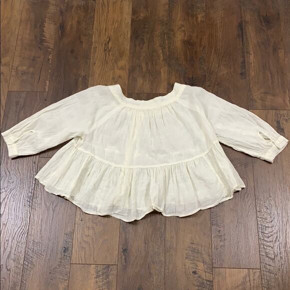 Free People Sea to Shore Ivory Cropped Blouse - Picture 7 of 7